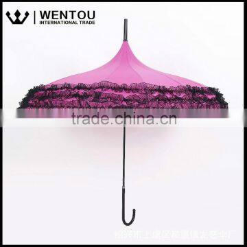 Blooming Brollies Boutique Classic Plain Frilled Pagoda Umbrella