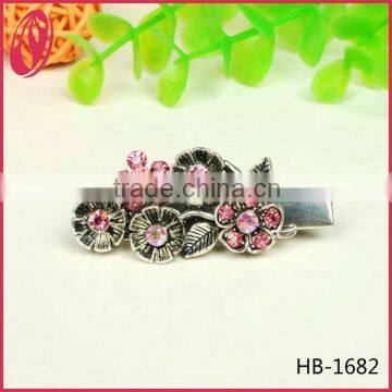 New arrival fancy mini metal rhinestone hair snap clips