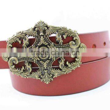 New Arrival Unisex Geniune Leather Belt With Fashion Designed Plague Buckle Waist Belt