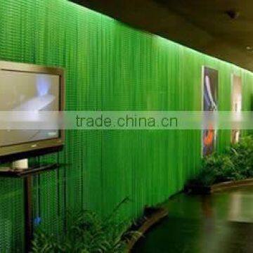 Green color aluminum chain link curtain for wall decoration