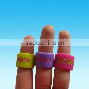 Star,Peace,BFF logo Silicone Rubber Finger Rings Thumb Rings