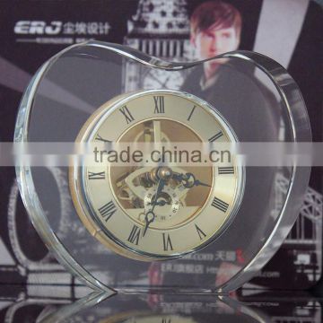 wholesale crystal glass clock home decoration