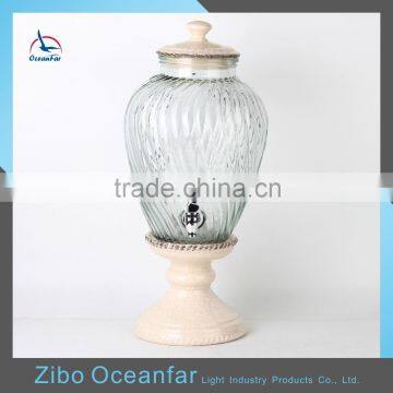 Wholesale Market 10L Juice Glass Jar Drink Dispenser Ceramic Stand Jug With Tap
