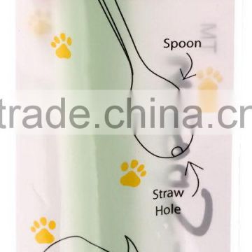 Economic new products 2014 customized plastic straw with spoon