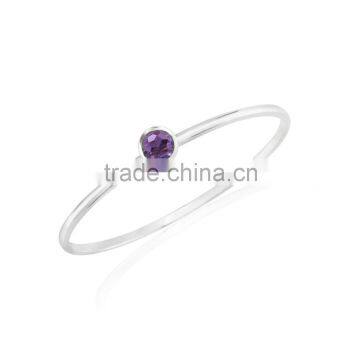 The Gopali Jewellers amethyst gemstone silver bangle