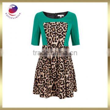 Leopard grain muslim dress