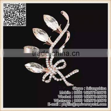 Large Bud Flower Plant Crystal Huang Brooch For Garment