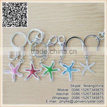 Wholesale Factory Price High Quality Colorful Stars Crystal Keychain