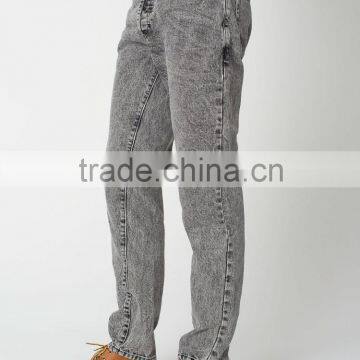 men's acid wash classic denim jeans