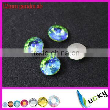 super shiny peridot ab color round shape pointback rhinestones 10mm 12mm 14mm 16mm crystal rivolis