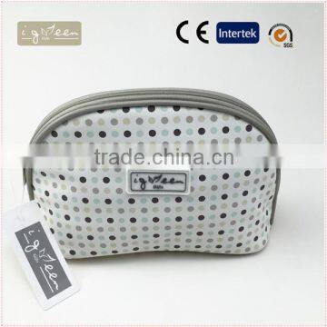 PU Cosmetic bag washing bag Aslant bag double zippers cosmetic bag clutch bag