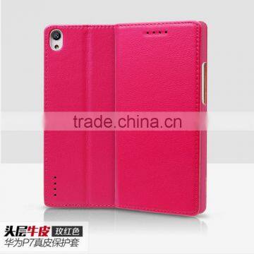 Genuine Leather Hard Case for Huawei Ascend P7