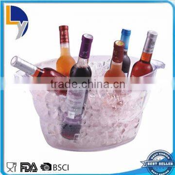 New design product custom logo plastic wine ice bucket with handle