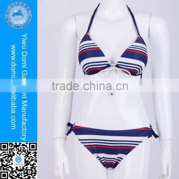 Domi Factory Provide OEM Ladies Swim Wear Bikini Stripes Push Up Bikini