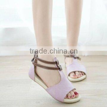 2015 summer pure leisure sandals female flat simple sandals