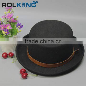 Bluck Cheap Wool Felt Boater Hats