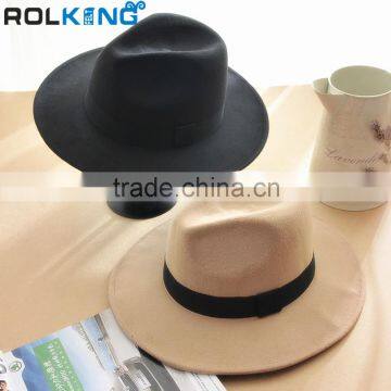 Customized Felt Hat Wide Brim Men Felt Fedora Hat