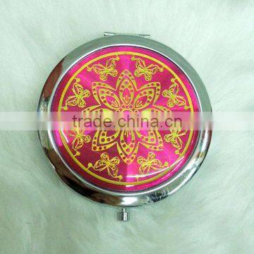 Promotional gift metal pocket mirror/round metal compact mirror