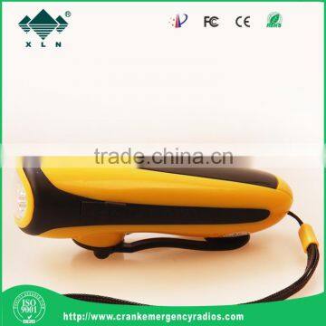 Mini Portable Crank Handle LED Dynamo Flashlight With Smartphone Charger