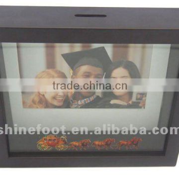 8" metal picture frame with coin bank T-FB01-1(f01)