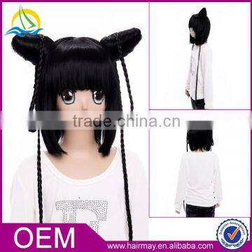 Fashion quality cosplay for Black Butler Ran mao party wig caps