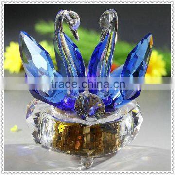 Blue Swan Crystal Music Box Ornaments for Takeaway Gifts