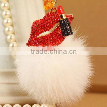 Custom Sexy Lips Rhinestone Keychain photo-2