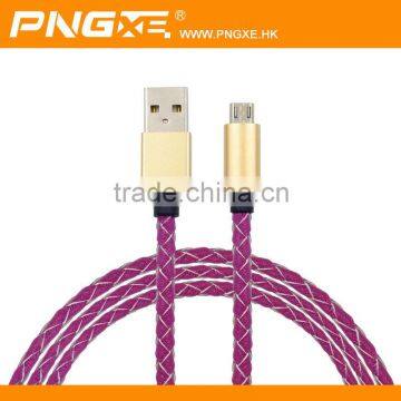 High speed colorful micro braided usb 2.0 cable with aluminum casing