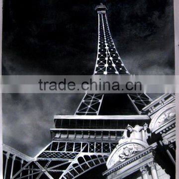 Eiffel tower oil painting