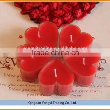 scented flameless red heart shaped tealight for wedding decoration/candle heart shape