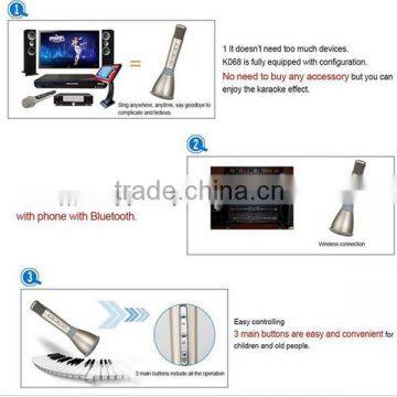 Gloden K068 Mini Karaoke Player Wireless Condenser Microphone With Mic Speaker KTV Singing Record for Smart Phones Computer photo-6