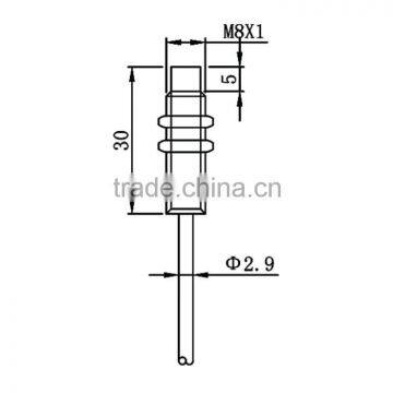 M8 cable series Non-flush standard inductive proximity sensor with short body