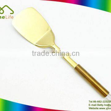 High quality golder color stainless steel cooking utensils tools solid kitchen turner