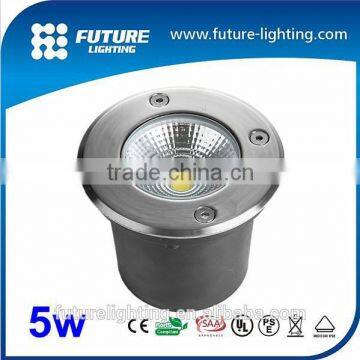 Outdoor 120degree 304stainless steel cover + Aluminum housing 5w Bridgelux COB LED inground light