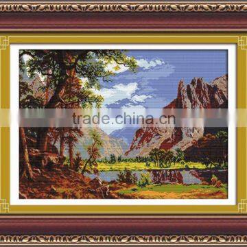 Handmade DIY magic cube diamond mosaic painting with wooden frame