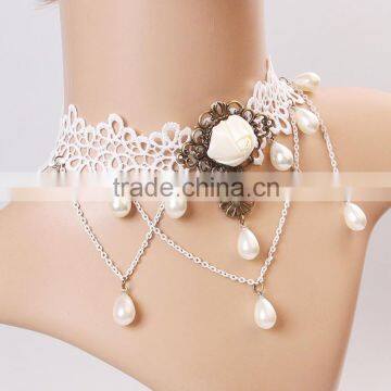 MYLOVE Handmade Multi Chain Gothic Lolita Lace Choker Necklace Pendant MLY271 photo-3