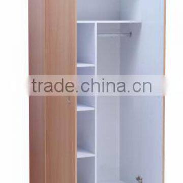 Melamine modern high qulaity 2 door MDF wardrobe