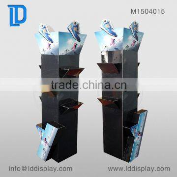 POP cardboard shoes display stands custom shoes retail standing cardboard shoes display