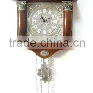 Large electronic calendar wall clock with wood color