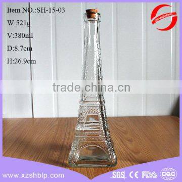 2016 New Style Laminate Mini Tower Shape Artware Glass Bottle Wholesale photo-2