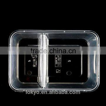 Disposable pp Plastic Microwave Safe Food Container 2 Compartments Takeaway Food Container photo-3