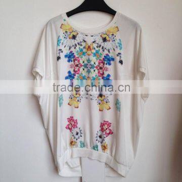 OEM Service 2015 Fashion Round Neck Tees 100% Cotton Casual Women Summer T Shirts Top Tee