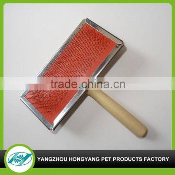 Wooden wire pin dog brush