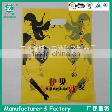 Guangzhou factory producing punch hole handle poly bag,animal punching bag, punching handle bags