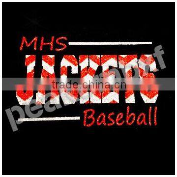 Jackets Baseball Hotfix Vinyl Heat Transfer Glitter Transfers