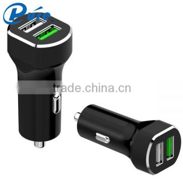 hot selling metal portable car battery charger bullet shape universal car charger dual usb mini car charger