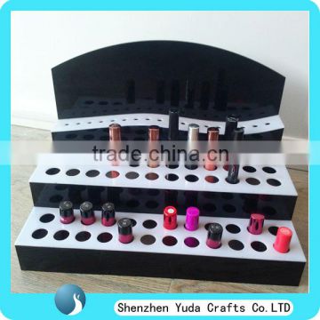 Black acrylic cosmetic organizer tray, acrylic make up display, acrylic lipstick holder