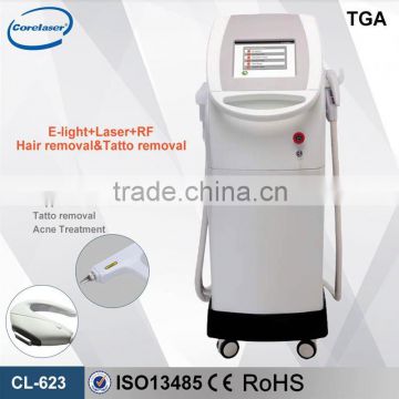 Beijing Manufacturer 3 Handles Nd yag Laser & E-light ipl & cool RF machine