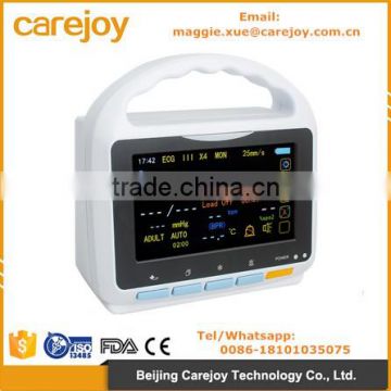 5 inch Touch Screen Patient Monitor ECG NIBP SPO2 Pulse Rate and Temperature bluetooth function software