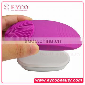 Natural Silicone Electric Facial Cleansing Brush Rechargeable sonic ultrasonic pore cleaner Face Cleaning Brush